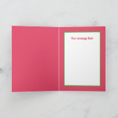 フェスティバルクリスマスピンクのフラミンゴのカスタマイズ シーズンカード (内部)