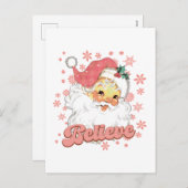 フェスティバルクリスマスピンクサンタ シーズンポストカード (正面/裏面)