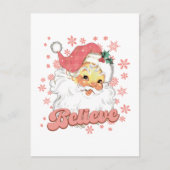 フェスティバルクリスマスピンクサンタ シーズンポストカード (正面)