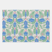 フェスティバルクリスマスピンク&グリーンパターン ラッピングペーパーシート (正面3)