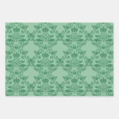 フェスティバルクリスマスピンク&グリーンパターン ラッピングペーパーシート (正面)