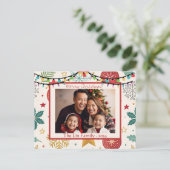 フェスティバルクリスマスファミリーフォトクリスマスカード シーズンポストカード (スタンド正面)