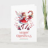 フェスティバルクリスマスフェアリーのパーソナル化写真 カード (正面)