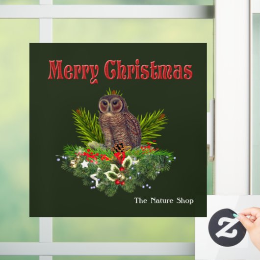 フェスティバルクリスマスフクロウ自然とワイルドライフホリデイ ウィンドウサイン (ホーム)