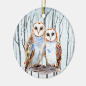 フェスティバルクリスマスフクロウ追加気持ち セラミックオーナメント (左)