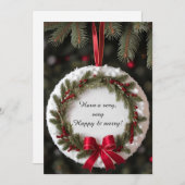 フェスティバルクリスマスフレームと松の枝 シーズンカード (正面/裏面)