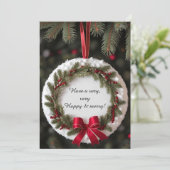 フェスティバルクリスマスフレームと松の枝 シーズンカード (スタンド正面)