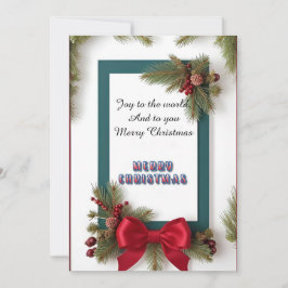 フェスティバルクリスマスフレームと松の枝 シーズンカード