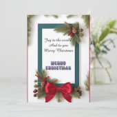 フェスティバルクリスマスフレームと松の枝 シーズンカード (スタンド正面)