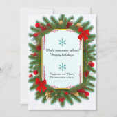 フェスティバルクリスマスフレームと松の枝 シーズンカード (正面)