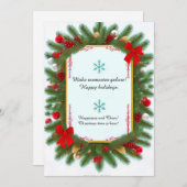 フェスティバルクリスマスフレームと松の枝 シーズンカード (正面/裏面)