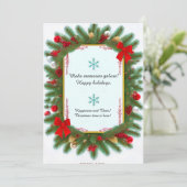 フェスティバルクリスマスフレームと松の枝 シーズンカード (スタンド正面)