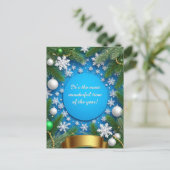 フェスティバルクリスマスフレームと松の枝 シーズンポストカード (スタンド正面)