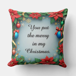 フェスティバルクリスマスフレーム（ポインセチア付） クッション