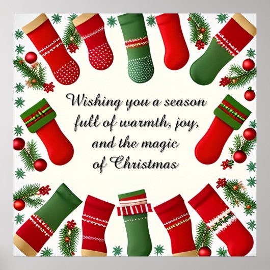 フェスティバルクリスマスフレーム（松の枝あり） ポスター (正面)