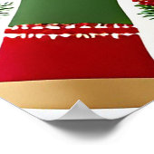 フェスティバルクリスマスフレーム（松の枝あり） ポスター (角)