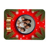 フェスティバルクリスマスフレーム（松の枝あり） マグネット (横)