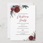 フェスティバルクリスマスフローラレッドホワイトパーティー 招待状 (正面)