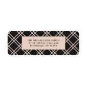 フェスティバルクリスマスブラックとクリームチェックリターン ラベル (正面)