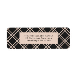 フェスティバルクリスマスブラックとクリームチェックリターン ラベル