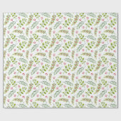 フェスティバルクリスマスブランチとベリー ラッピングペーパー (フラット)