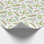 フェスティバルクリスマスブランチとベリー ラッピングペーパー (角)