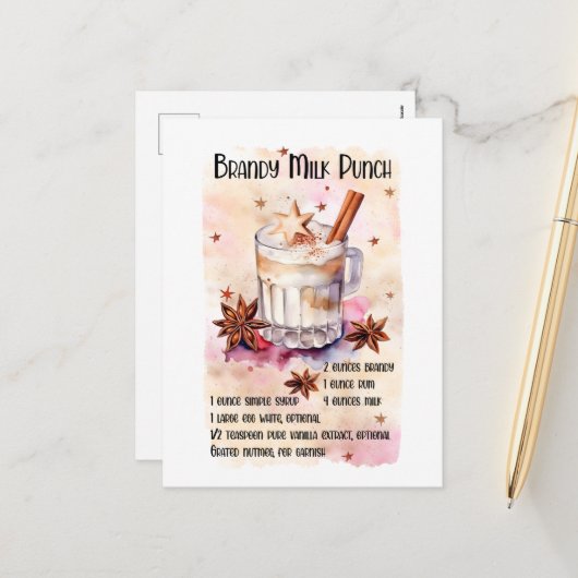 フェスティバルクリスマスブランディミルクパンチレシピ シーズンポストカード (正面/裏面インサイチュ)