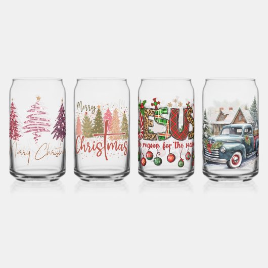 フェスティバルクリスマスプリント缶グラス ガラス缶 (裏面)