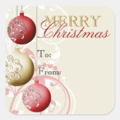 フェスティバルクリスマスプレゼントラベルシール スクエアシール (正面)