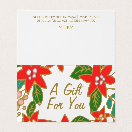 フェスティバルクリスマスプレゼント証明書カード 名刺 (外部フラット)