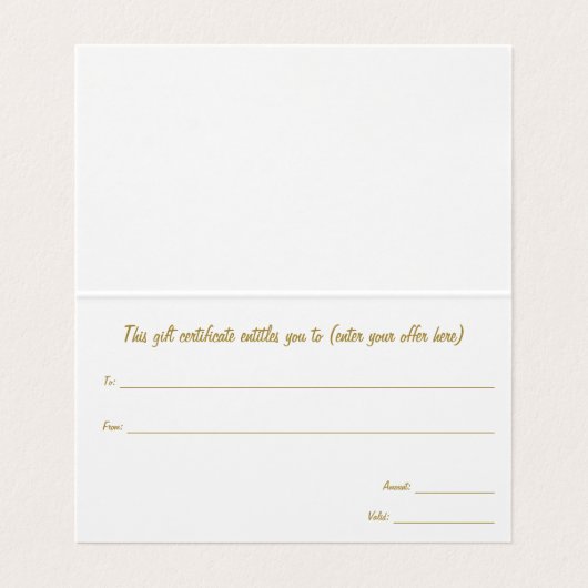 フェスティバルクリスマスプレゼント証明書カード 名刺 (内部フラット)