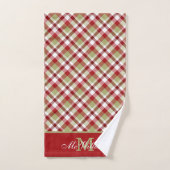 フェスティバルクリスマスプレッドレッド、ホワイト、グリーン バスタオルセット (ハンドタオル)