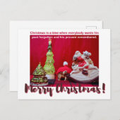 フェスティバルクリスマスベビーサンタ付きサルカタートース ポストカード (正面/裏面)