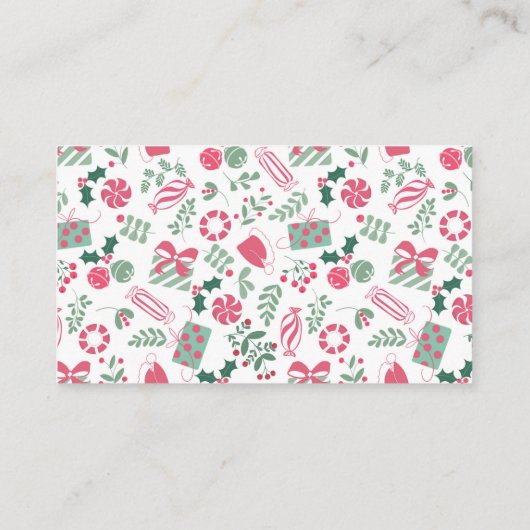 フェスティバルクリスマスベビーシャワーおむつラッフル エンクロージャーカード (裏面)