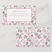 フェスティバルクリスマスベビーシャワーおむつラッフル エンクロージャーカード (正面/裏面)