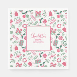 フェスティバルクリスマスベビーシャワー スタンダードランチョンナプキン