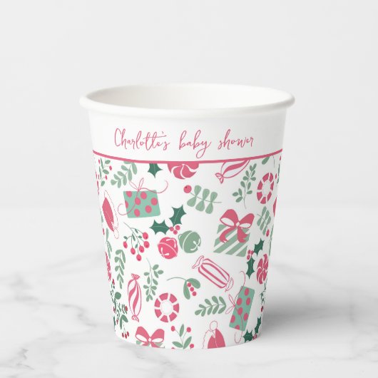 フェスティバルクリスマスベビーシャワー 紙コップ (正面)
