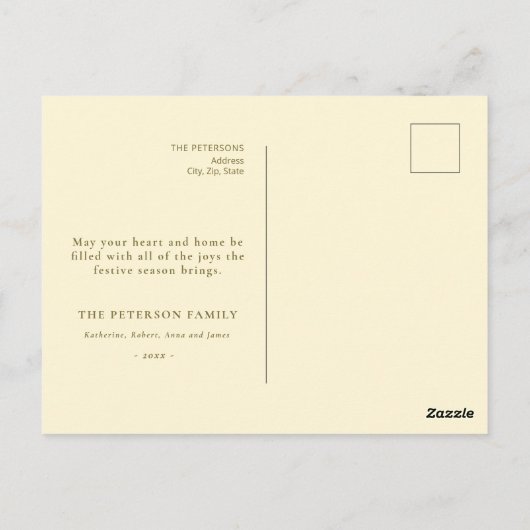 フェスティバルクリスマスベリーリースジョイ ポストカード (裏面)