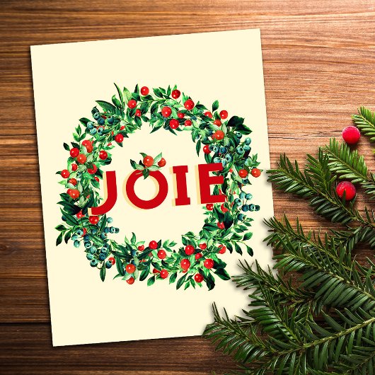 フェスティバルクリスマスベリーリースジョイ ポストカード