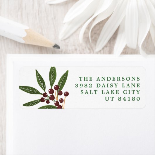 フェスティバルクリスマスベリー名差出人住所 ラベル (インサイチュ)