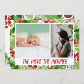 フェスティバルクリスマスベリー | 出産発表写真 シーズンカード (正面/裏面)