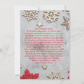 フェスティバルクリスマスベルとスノーフレークカードデザイン 招待状 (裏面)