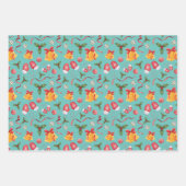 フェスティバルクリスマスベルとリボン水彩 ラッピングペーパーシート (正面3)