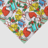 フェスティバルクリスマスベルの帽子と贈り物 薄葉紙 (詳細)