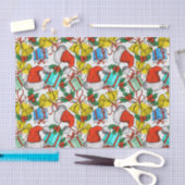 フェスティバルクリスマスベルの帽子と贈り物 薄葉紙 (クラフト)