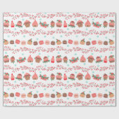 フェスティバルクリスマスベーキングカップケーキマカロン ラッピングペーパー (フラット)