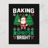 フェスティバルクリスマスベーキングクッキーサンタ シーズンポストカード (正面)