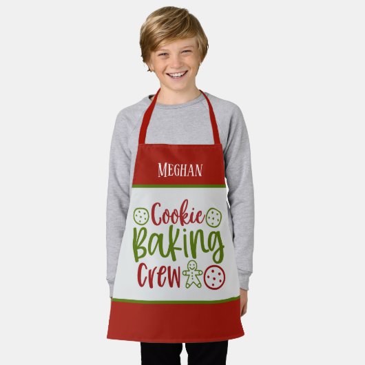 フェスティバルクリスマスベーキングクルー名の追加 エプロン (着用した状態)