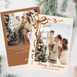 フェスティバルクリスマスベージュボホーリボン2写真 シーズンカード