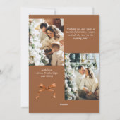 フェスティバルクリスマスベージュボホーリボン3写真 シーズンカード (裏面)